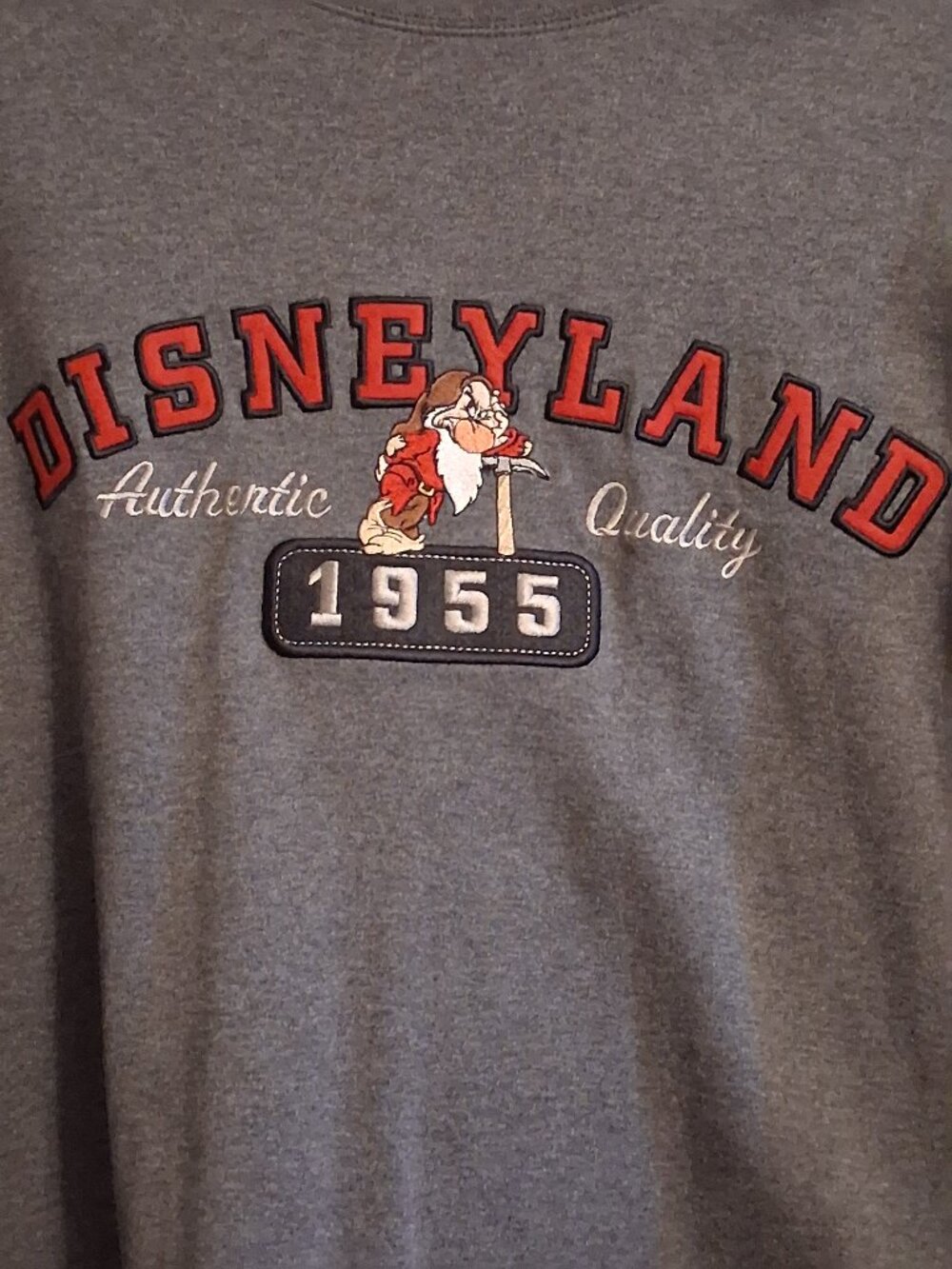 Retro Disneyland Resort long-sleeve Grumpy Dwarf T-shirt women's size XL Cotton